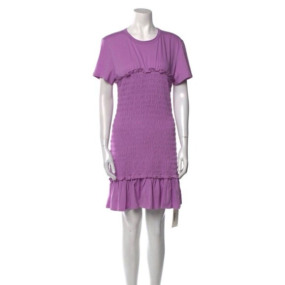 Veronica Beard Violet Tomlin Dress  Size Small, Ruffle Ruched Cotton  Bodycon